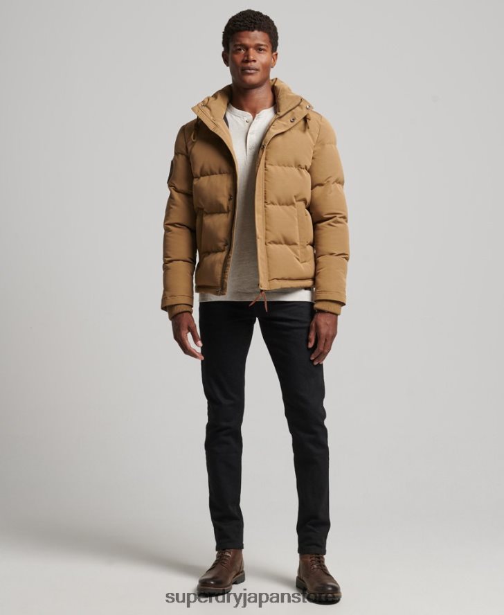 エベレスト フード付きパファージャケット 男性 Superdry 衣類 茶色 2J62PZ1093