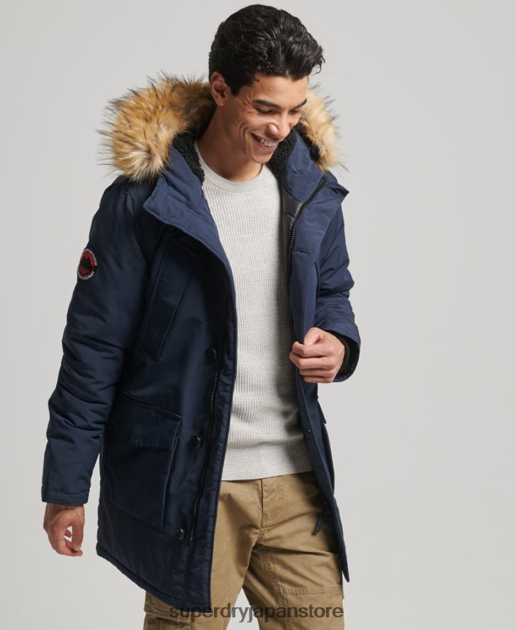 エベレストパーカーコート 男性 Superdry 衣類 海軍 2J62PZ1097