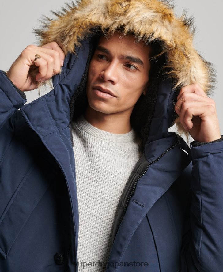 エベレストパーカーコート 男性 Superdry 衣類 海軍 2J62PZ1097