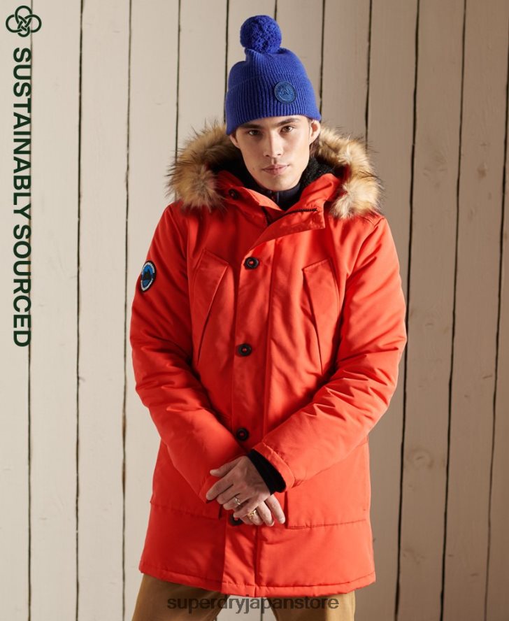 エベレストパーカーコート 男性 Superdry 衣類 オレンジ 2J62PZ1098