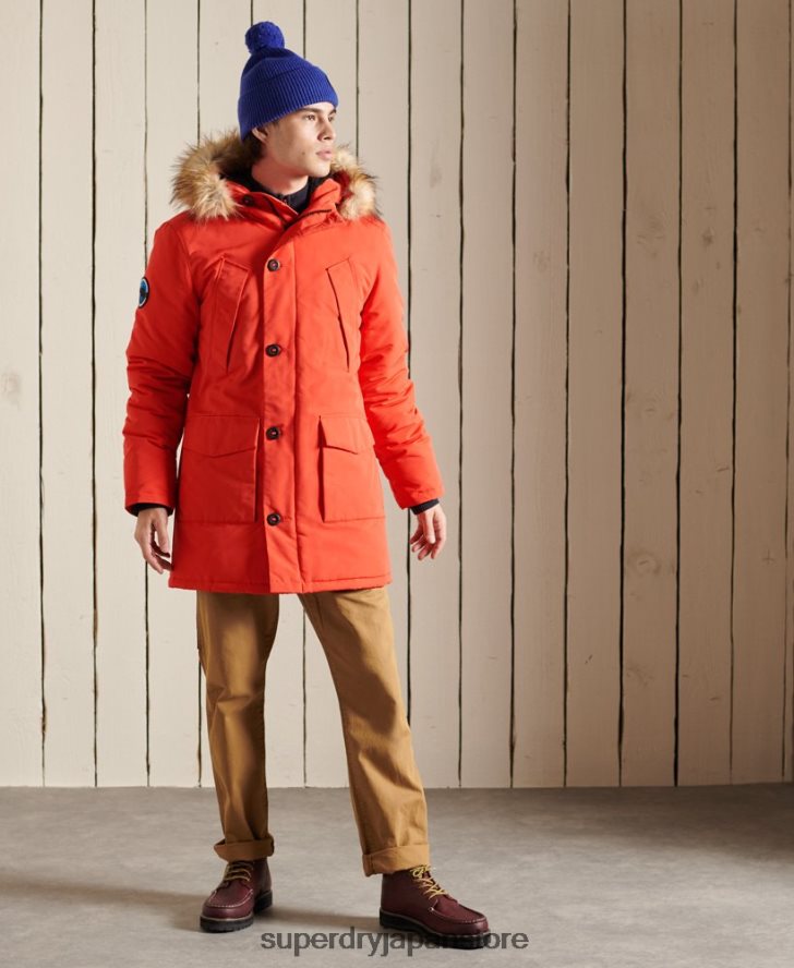 エベレストパーカーコート 男性 Superdry 衣類 オレンジ 2J62PZ1098