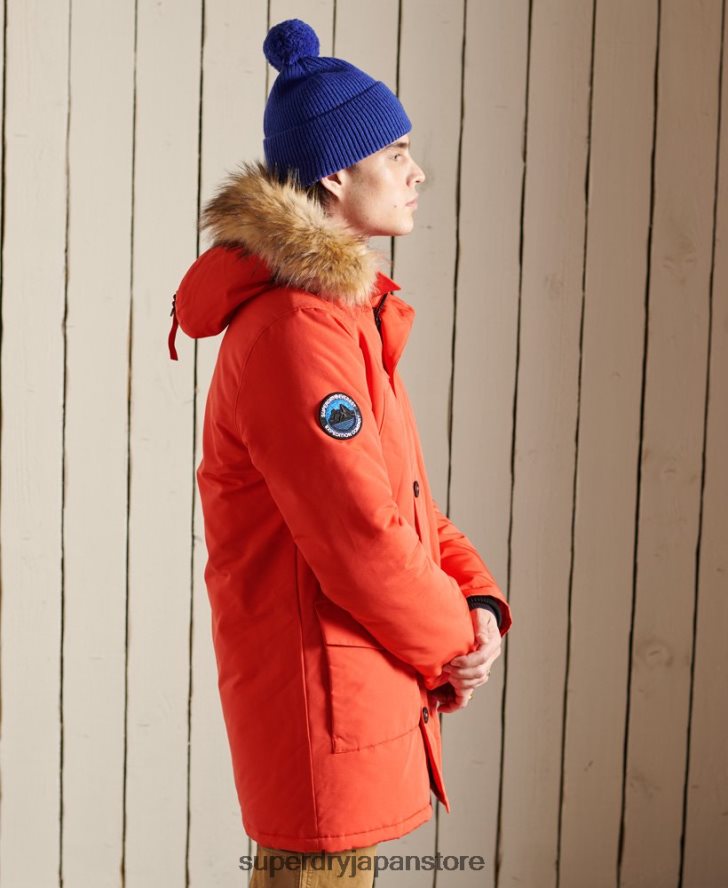 エベレストパーカーコート 男性 Superdry 衣類 オレンジ 2J62PZ1098