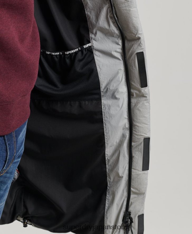 リップストップ延縄パファージャケット 男性 Superdry 衣類 ライトグレー 2J62PZ1100