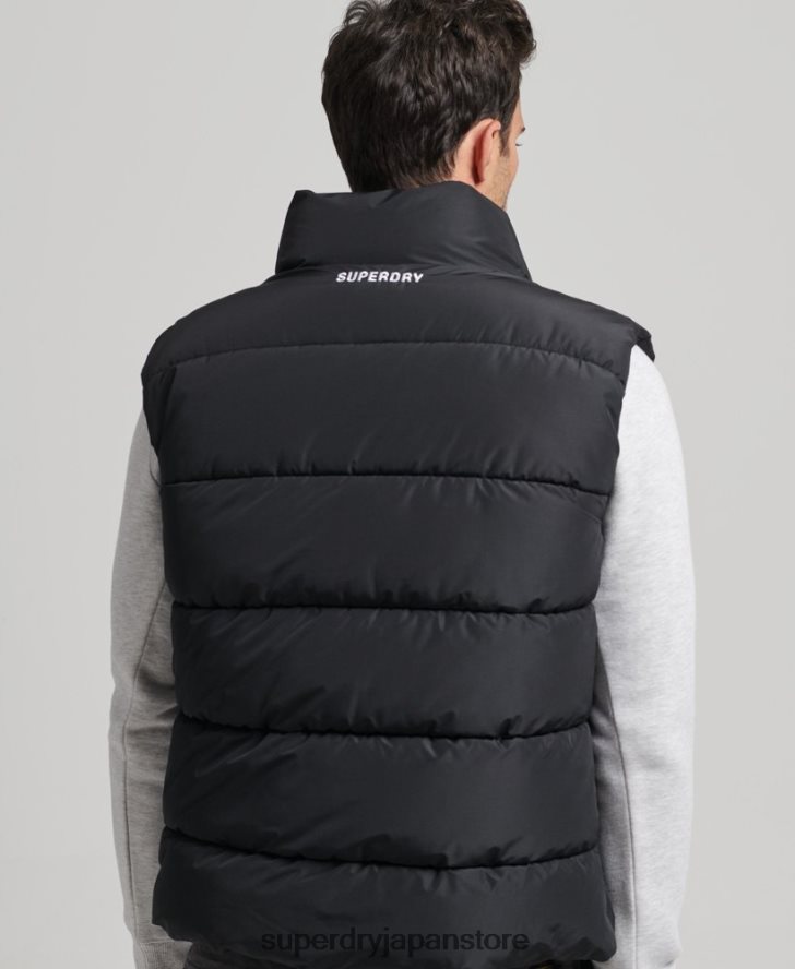 フードなしスポーツパファージレ 男性 Superdry 衣類 黒 2J62PZ1102