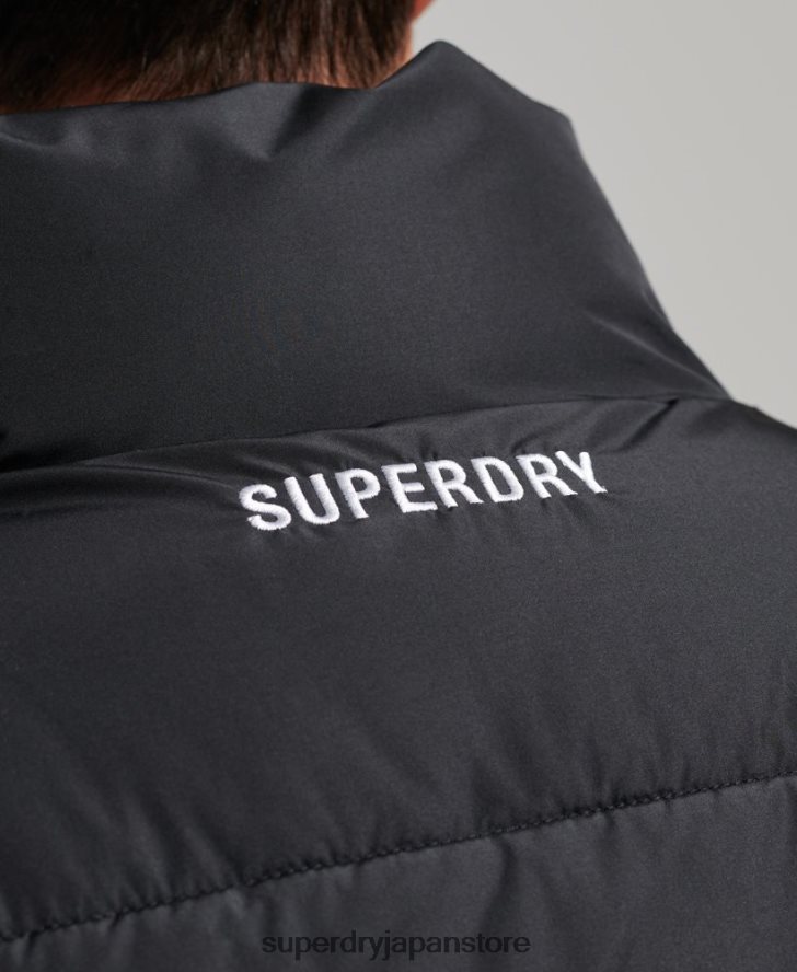 フードなしスポーツパファージレ 男性 Superdry 衣類 黒 2J62PZ1102