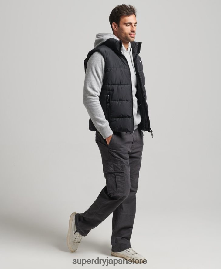 フードなしスポーツパファージレ 男性 Superdry 衣類 黒 2J62PZ1102