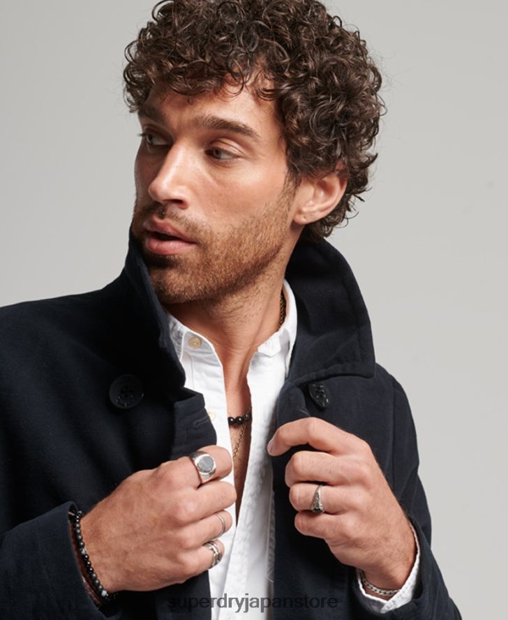 マーチャント ストア - モールスキン ピーコート 男性 Superdry 衣類 海軍 2J62PZ1103