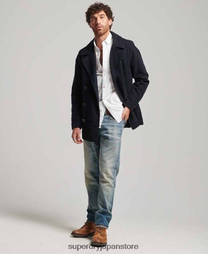 マーチャント ストア - モールスキン ピーコート 男性 Superdry 衣類 海軍 2J62PZ1103