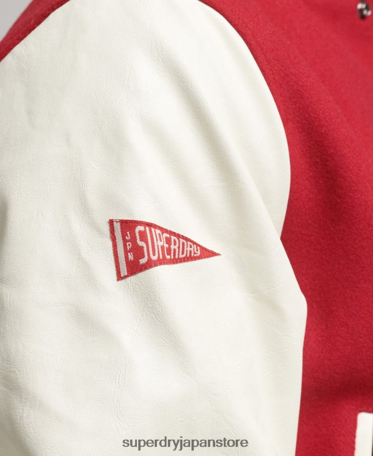 カレッジバーシティボンバージャケット 男性 Superdry 衣類 赤 2J62PZ1105
