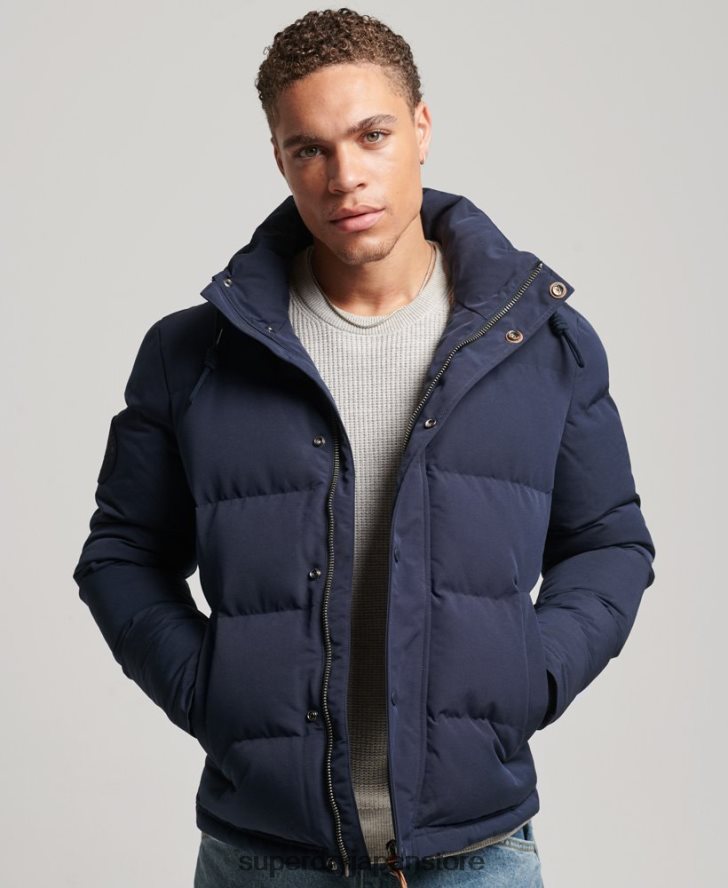 エベレスト フード付きパファージャケット 男性 Superdry 衣類 海軍 2J62PZ1106