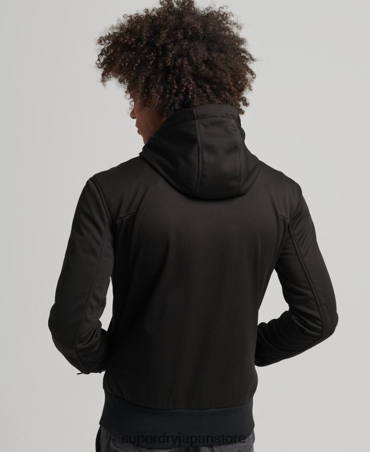 ハイテクソフトシェルトラックジャケット 男性 Superdry 衣類 黒 2J62PZ1112