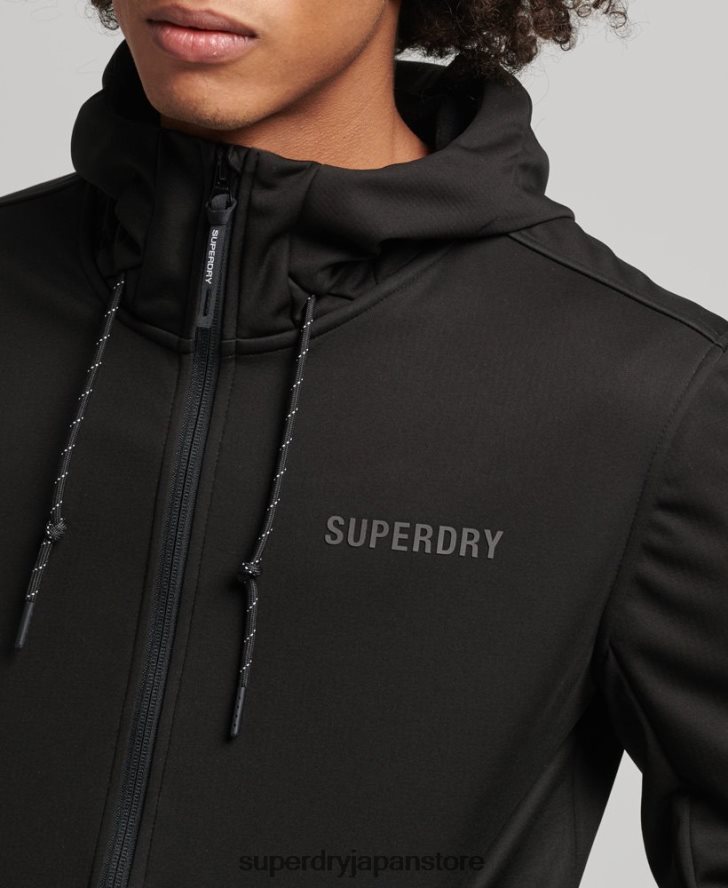 ハイテクソフトシェルトラックジャケット 男性 Superdry 衣類 黒 2J62PZ1112