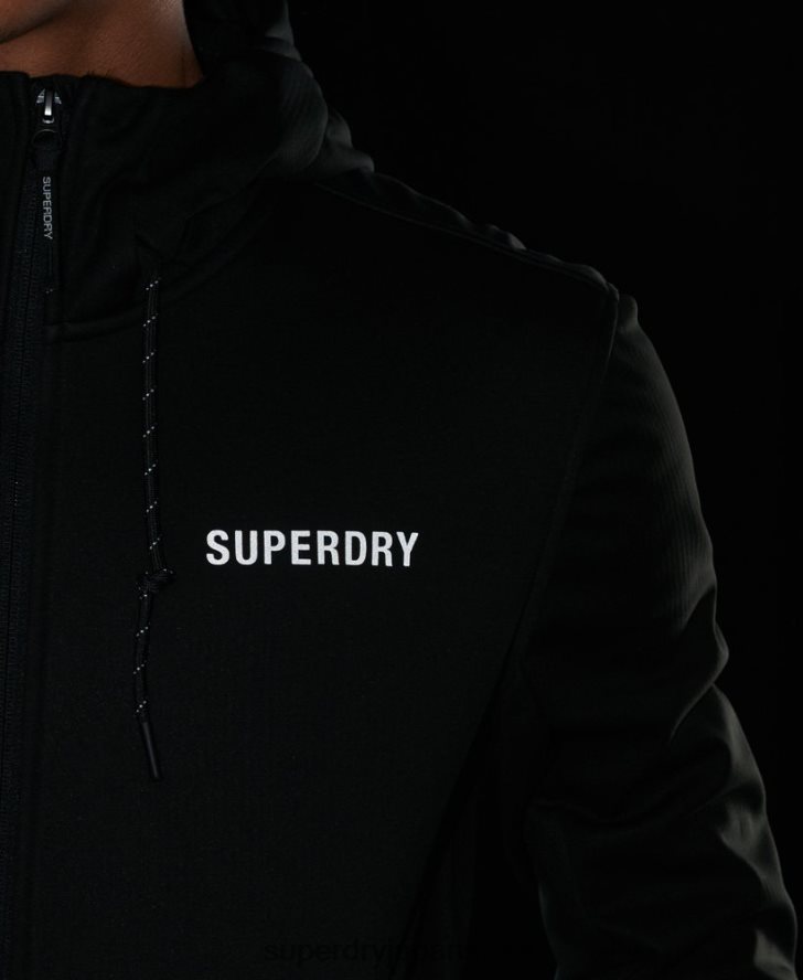 ハイテクソフトシェルトラックジャケット 男性 Superdry 衣類 黒 2J62PZ1112