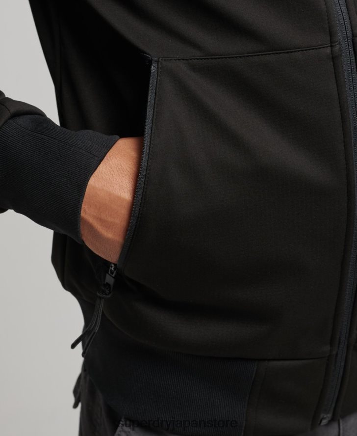 ハイテクソフトシェルトラックジャケット 男性 Superdry 衣類 黒 2J62PZ1112