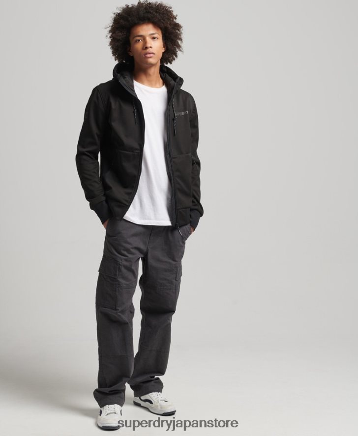 ハイテクソフトシェルトラックジャケット 男性 Superdry 衣類 黒 2J62PZ1112
