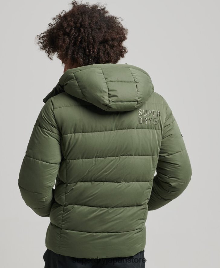 マイクロファイバーマウンテンパファージャケット 男性 Superdry 衣類 カーキ 2J62PZ1114