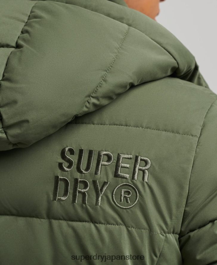 マイクロファイバーマウンテンパファージャケット 男性 Superdry 衣類 カーキ 2J62PZ1114