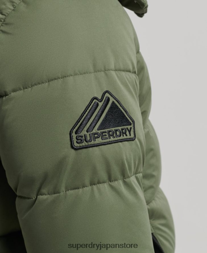 マイクロファイバーマウンテンパファージャケット 男性 Superdry 衣類 カーキ 2J62PZ1114