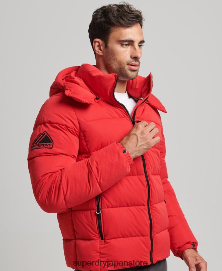 マイクロファイバーマウンテンパファージャケット 男性 Superdry 衣類 赤 2J62PZ1115