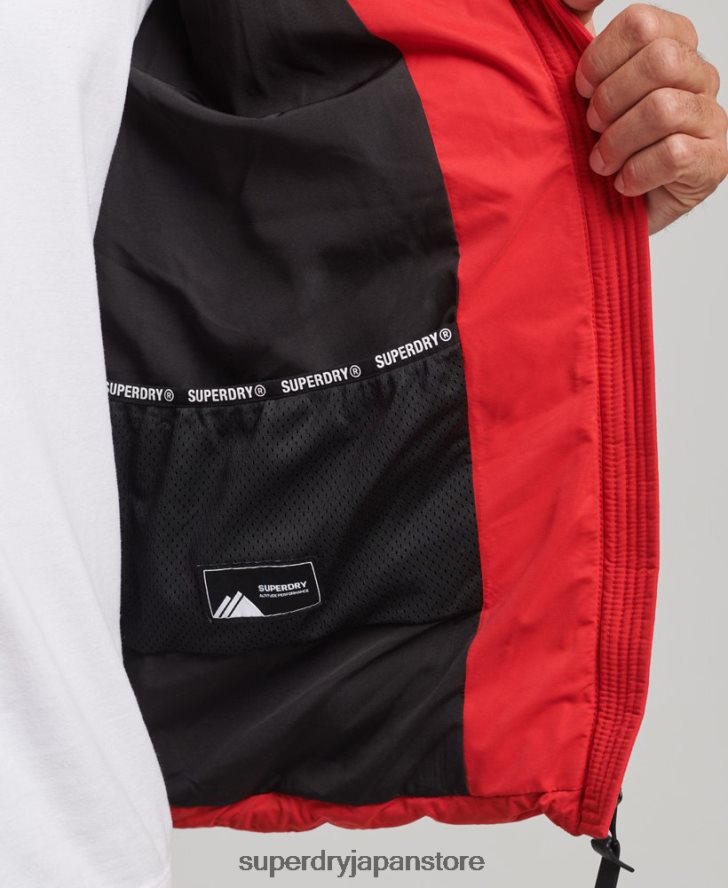 マイクロファイバーマウンテンパファージャケット 男性 Superdry 衣類 赤 2J62PZ1115