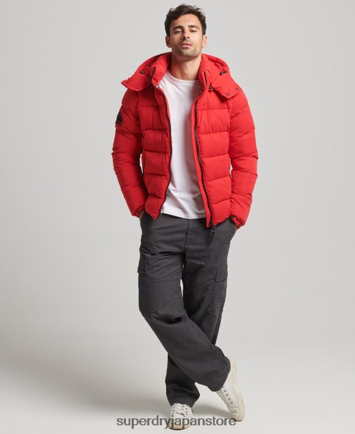 マイクロファイバーマウンテンパファージャケット 男性 Superdry 衣類 赤 2J62PZ1115