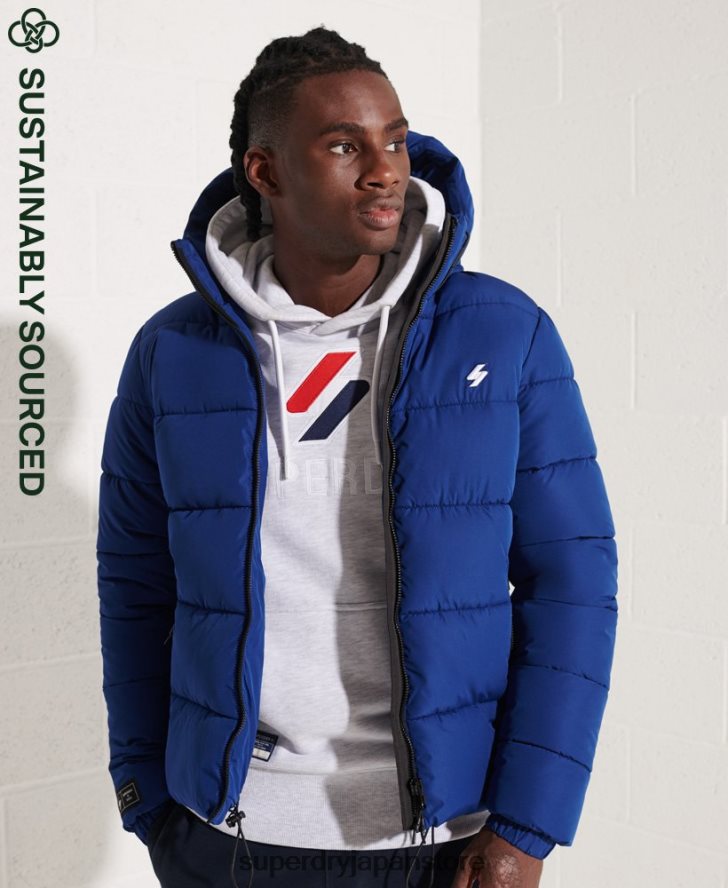 スポーツパファーフード付きジャケット 男性 Superdry 衣類 海軍 2J62PZ1118