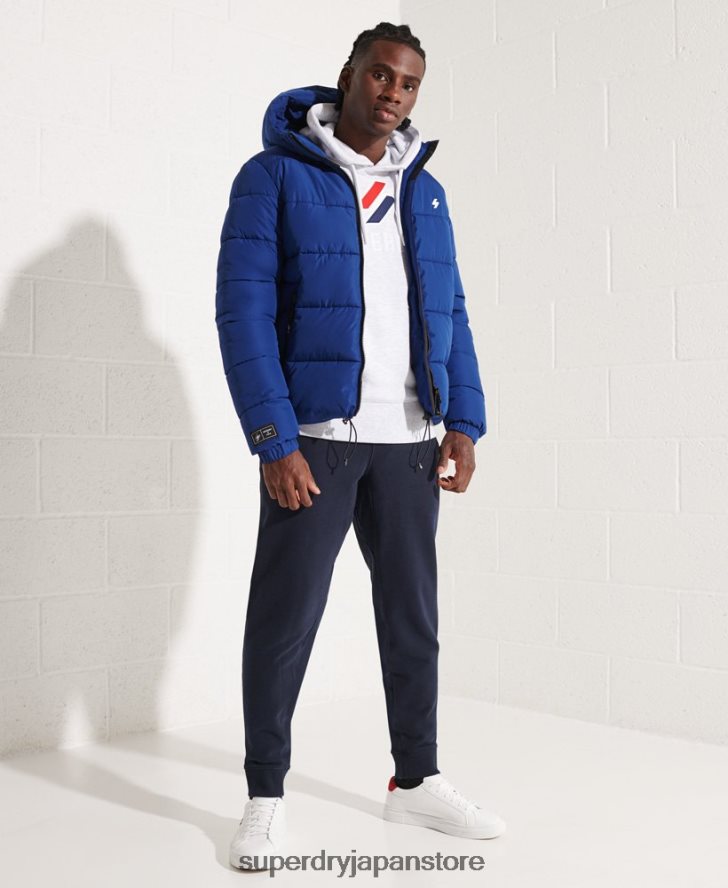 スポーツパファーフード付きジャケット 男性 Superdry 衣類 海軍 2J62PZ1118