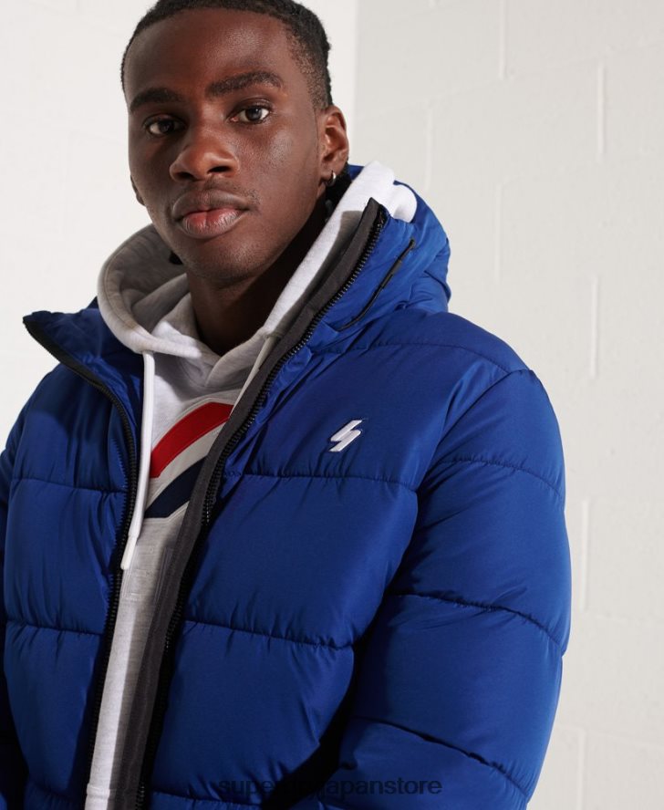 スポーツパファーフード付きジャケット 男性 Superdry 衣類 海軍 2J62PZ1118