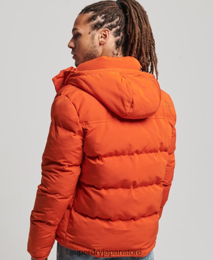 エベレスト フード付きパファージャケット 男性 Superdry 衣類 オレンジ 2J62PZ1122