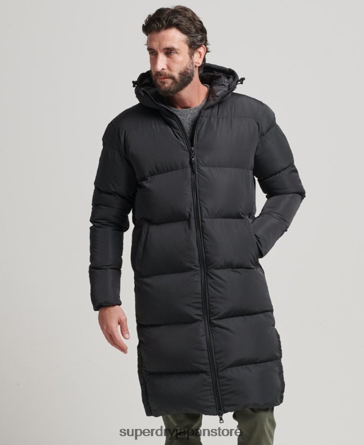 はえ縄羽毛布団コート 男性 Superdry 衣類 黒 2J62PZ1123