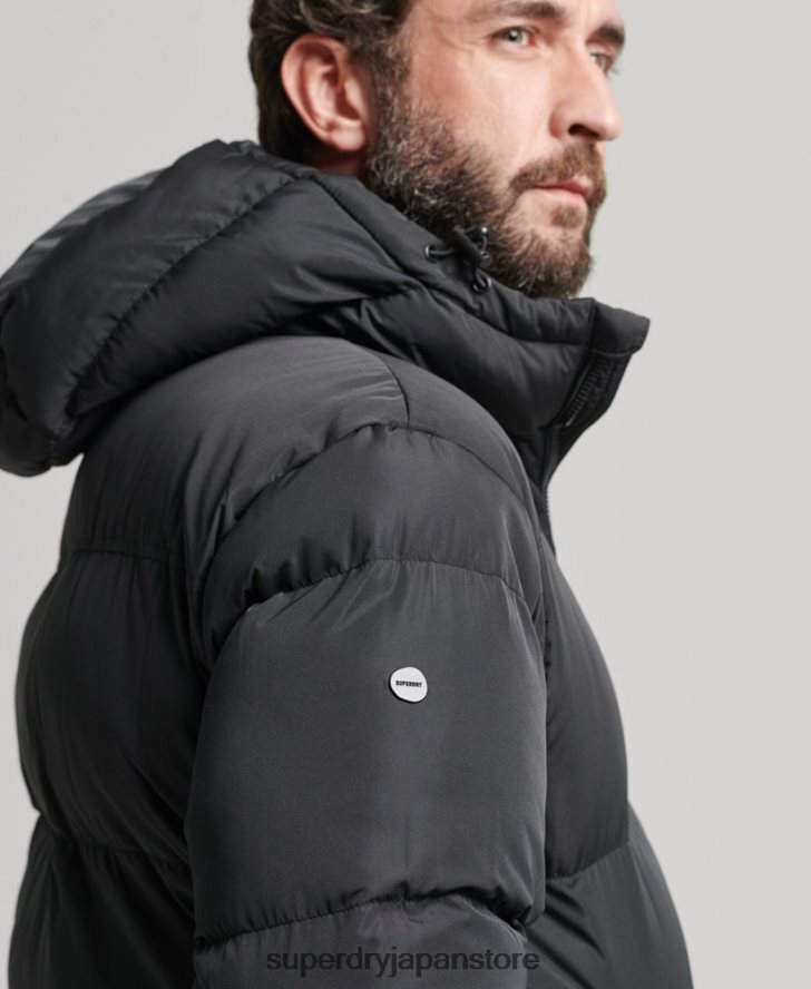 はえ縄羽毛布団コート 男性 Superdry 衣類 黒 2J62PZ1123