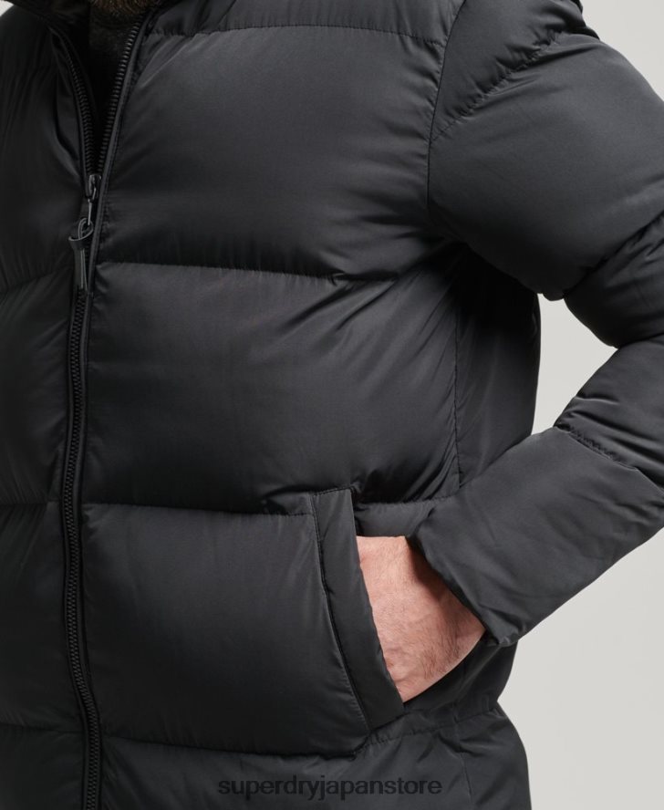 はえ縄羽毛布団コート 男性 Superdry 衣類 黒 2J62PZ1123
