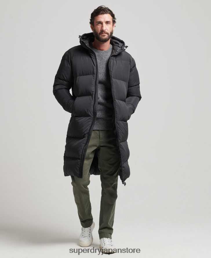 はえ縄羽毛布団コート 男性 Superdry 衣類 黒 2J62PZ1123