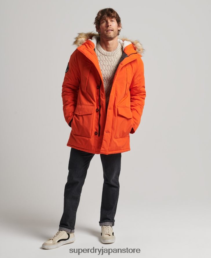 エベレストパーカーコート 男性 Superdry 衣類 オレンジ 2J62PZ1126