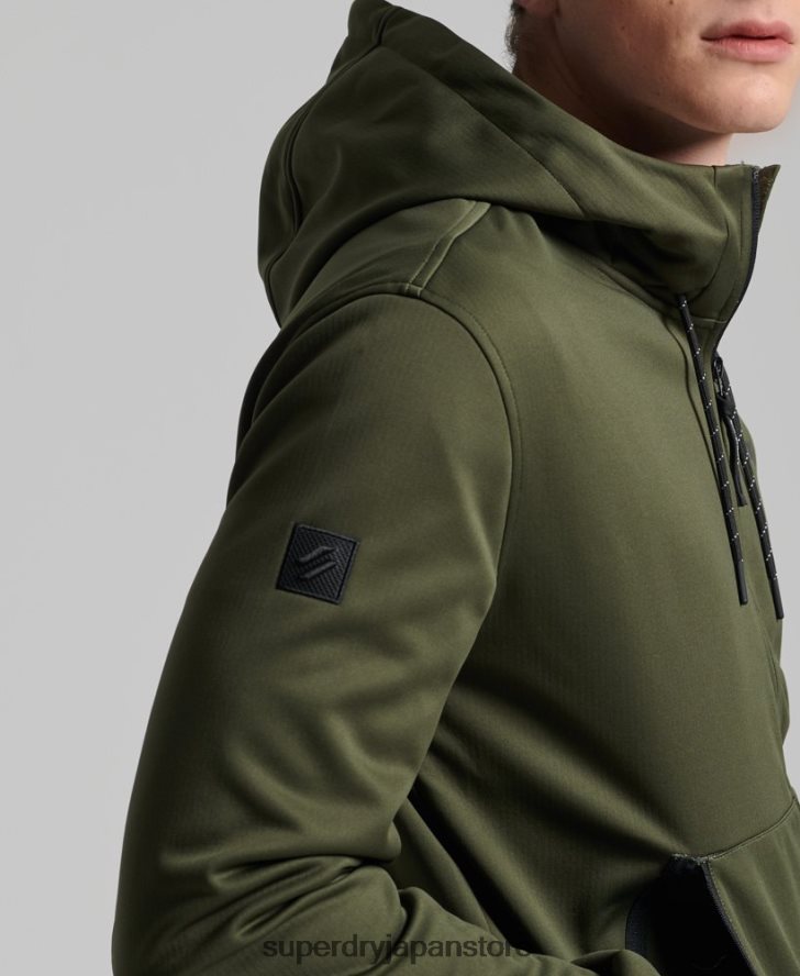 ハイテクソフトシェルトラックジャケット 男性 Superdry 衣類 カーキ 2J62PZ1132