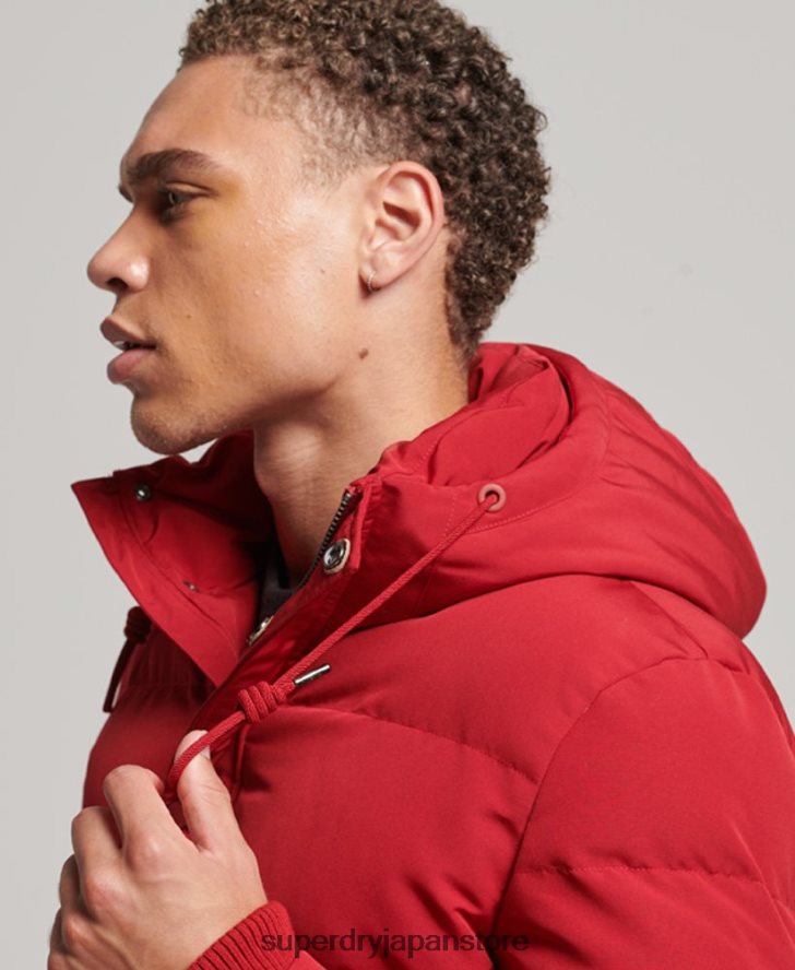 エベレスト フード付きパファージャケット 男性 Superdry 衣類 赤 2J62PZ1135