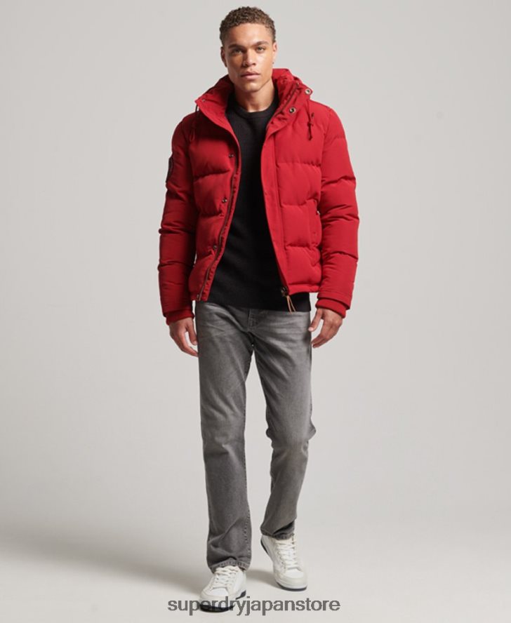 エベレスト フード付きパファージャケット 男性 Superdry 衣類 赤 2J62PZ1135