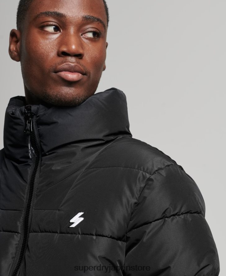 フードなしスポーツダウンジャケット 男性 Superdry 衣類 黒 2J62PZ1140