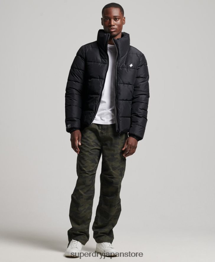 フードなしスポーツダウンジャケット 男性 Superdry 衣類 黒 2J62PZ1140
