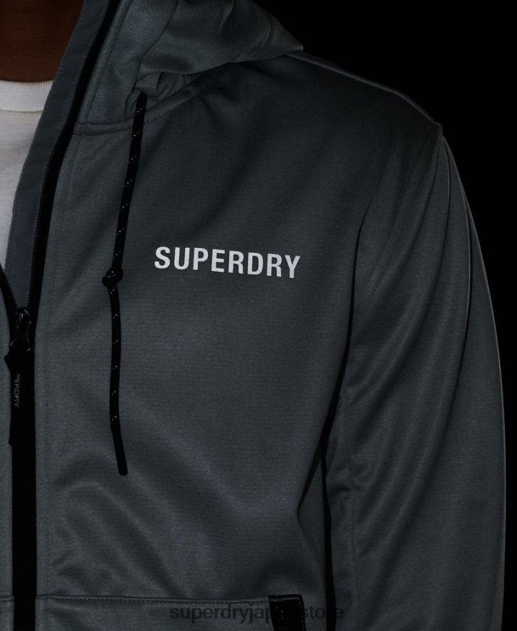 ハイテクソフトシェルトラックジャケット 男性 Superdry 衣類 グレー 2J62PZ1141