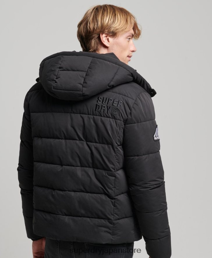 マイクロファイバーマウンテンパファージャケット 男性 Superdry 衣類 黒 2J62PZ1143