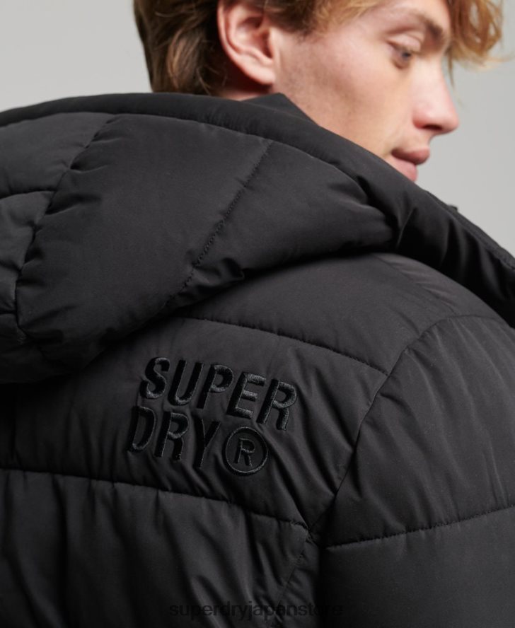 マイクロファイバーマウンテンパファージャケット 男性 Superdry 衣類 黒 2J62PZ1143