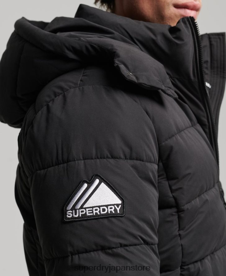 マイクロファイバーマウンテンパファージャケット 男性 Superdry 衣類 黒 2J62PZ1143
