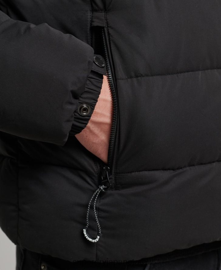 マイクロファイバーマウンテンパファージャケット 男性 Superdry 衣類 黒 2J62PZ1143
