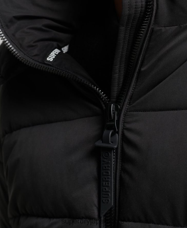 マイクロファイバーマウンテンパファージャケット 男性 Superdry 衣類 黒 2J62PZ1143
