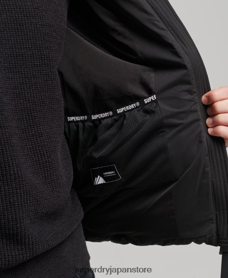 マイクロファイバーマウンテンパファージャケット 男性 Superdry 衣類 黒 2J62PZ1143