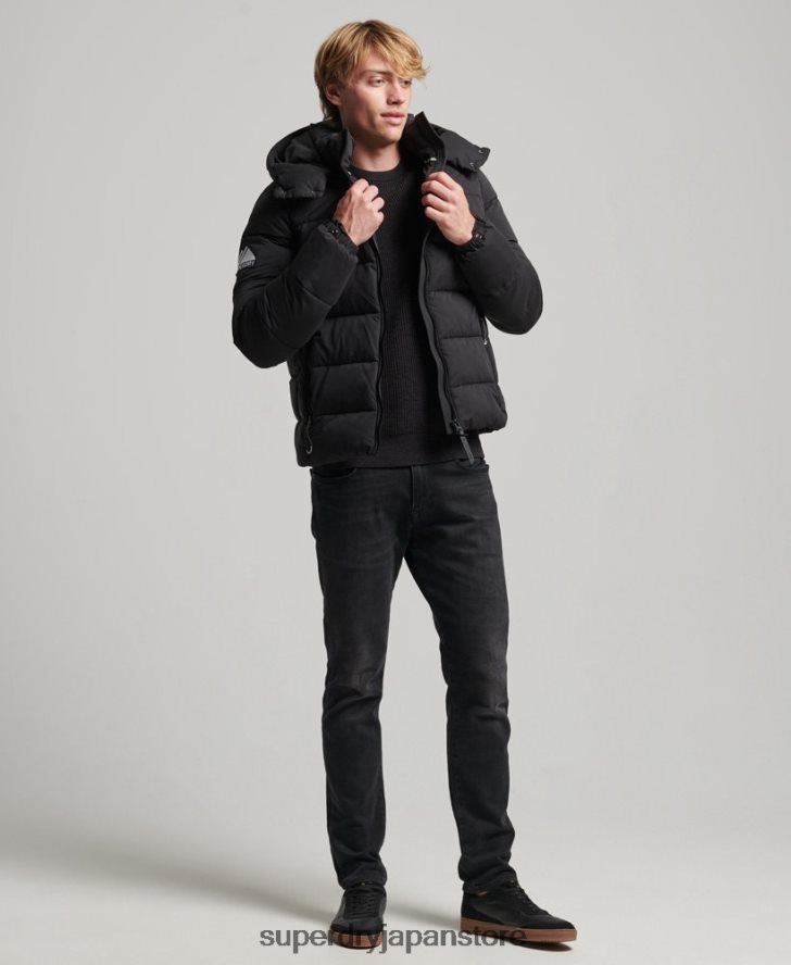 マイクロファイバーマウンテンパファージャケット 男性 Superdry 衣類 黒 2J62PZ1143