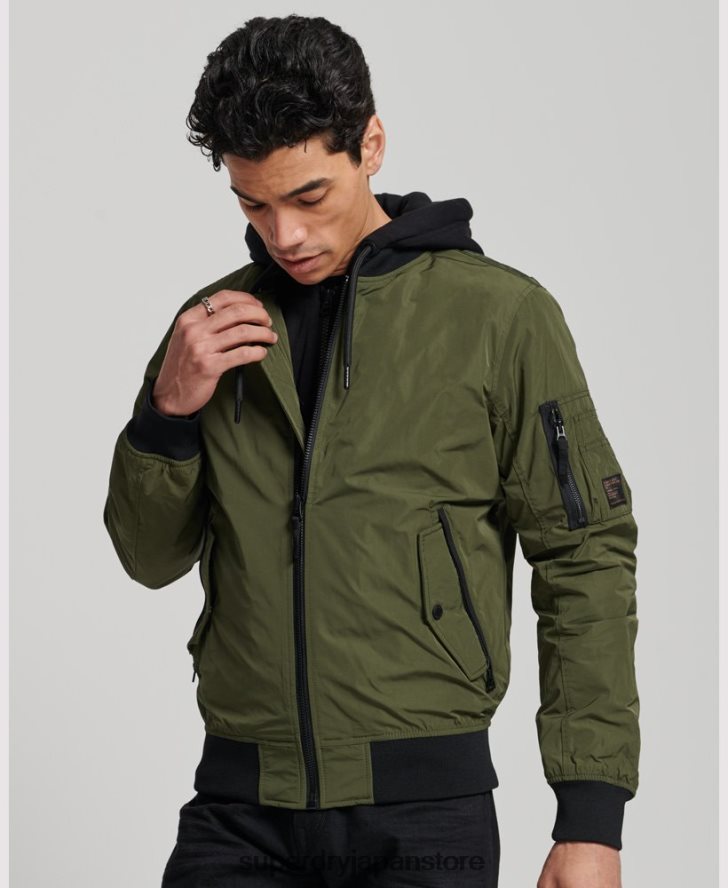 軍用フライトボンバージャケット 男性 Superdry 衣類 カーキ 2J62PZ1144
