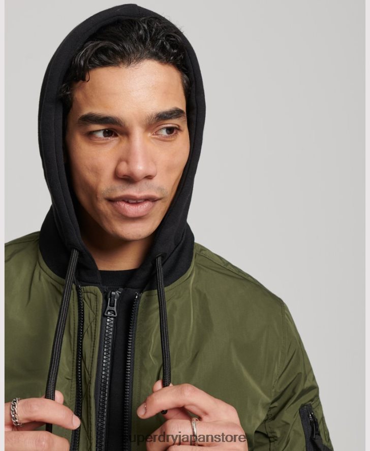軍用フライトボンバージャケット 男性 Superdry 衣類 カーキ 2J62PZ1144
