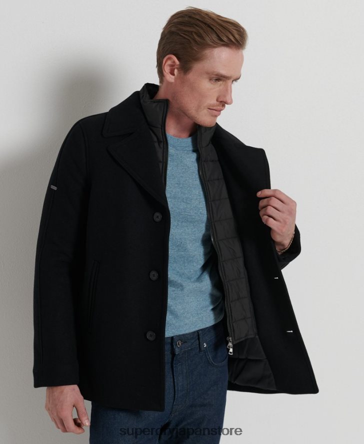 スタジオ ショート パデッド ジャケット 男性 Superdry 衣類 黒 2J62PZ1145